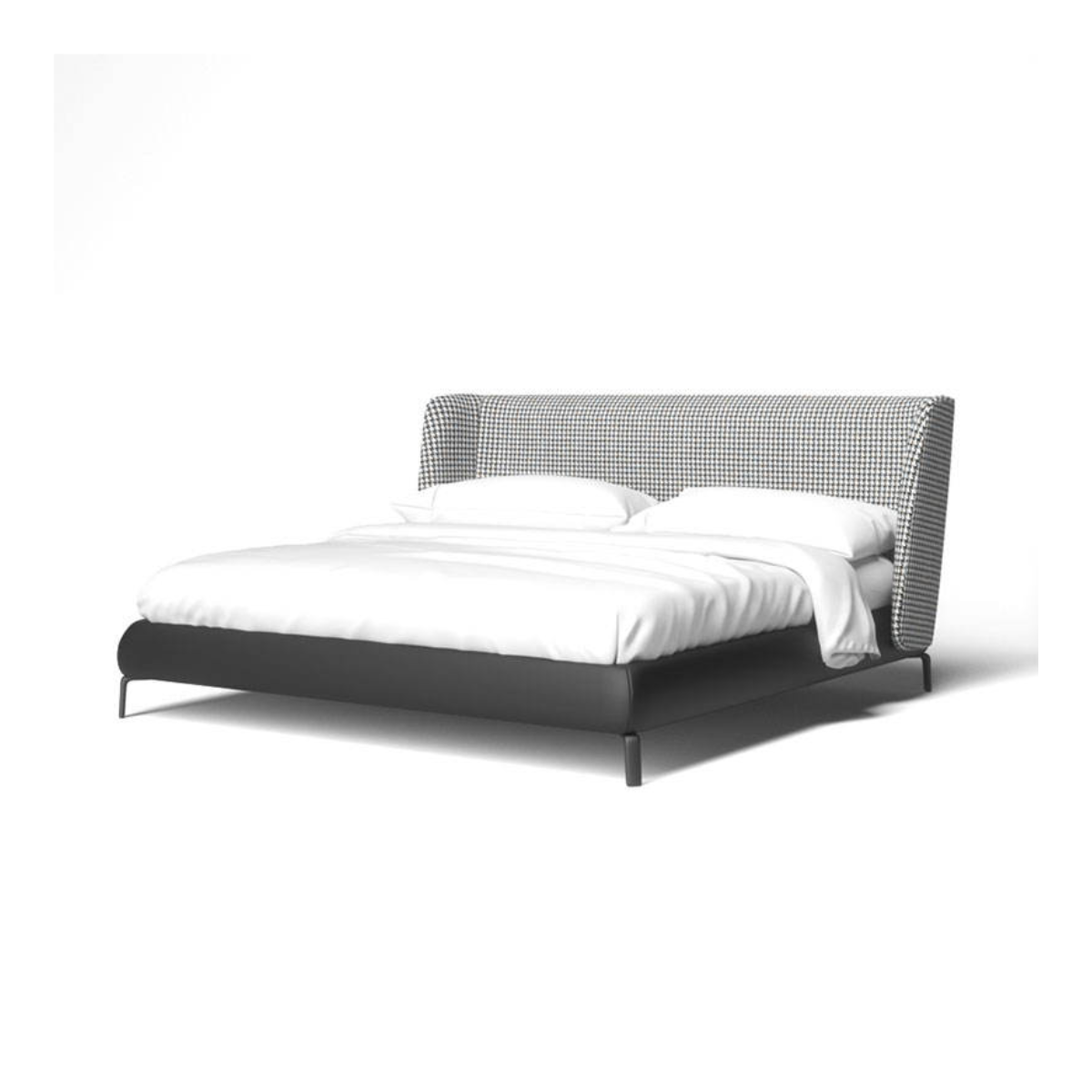 Houndstooth Wingback Contrast Bed